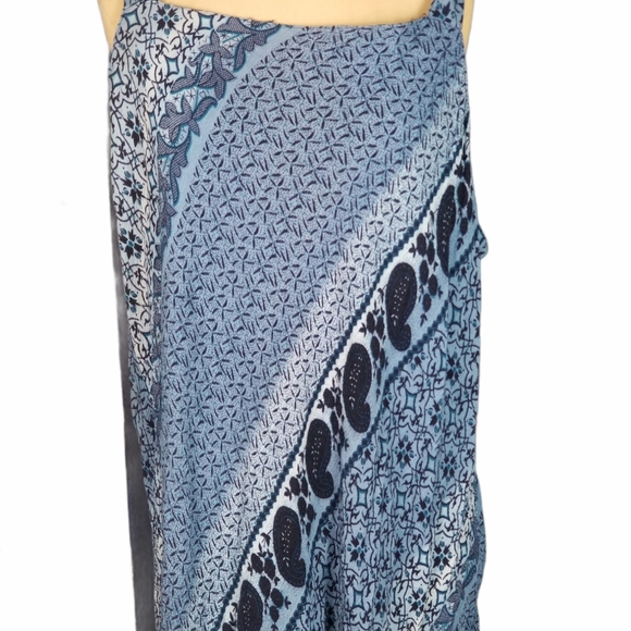 Gabrielle Womens Plus Size Blue Printed Tunic Slee - Picture 2 of 4